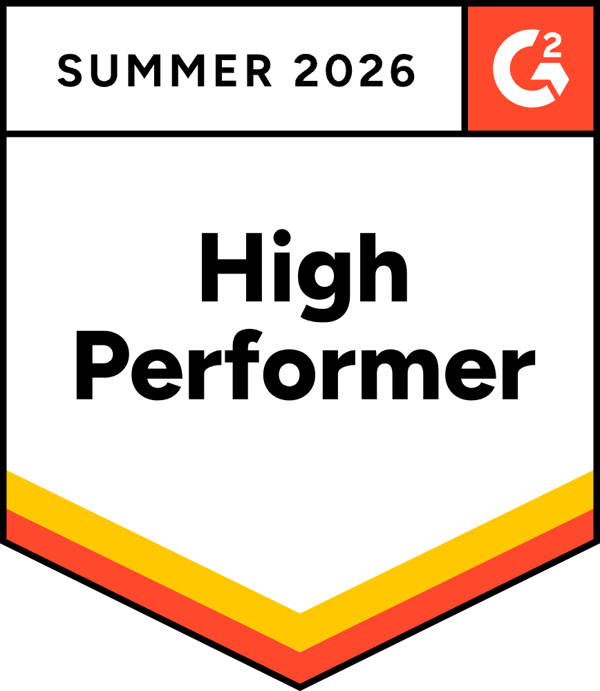G2 High Performer Summer 2026 award badge